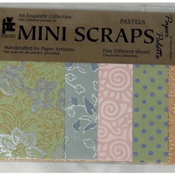 2 NEW Packs Provo Craft Mini Scraps Florals Pastels Paper Palette Scrapbooking - Picture 2 of 4